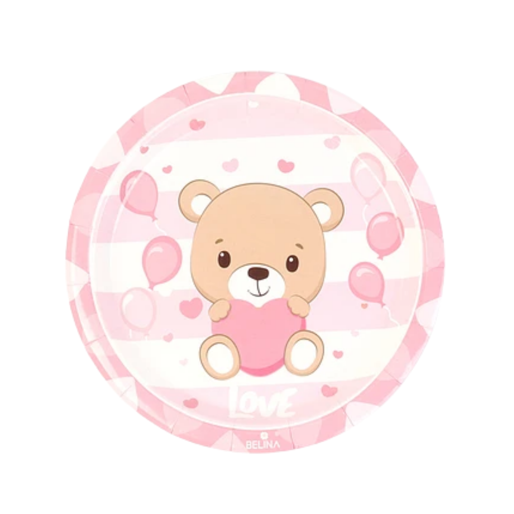 PLATO BABY SHOWER OSITO X6