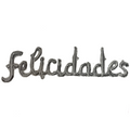 Glogo felicidades cursivo plateado