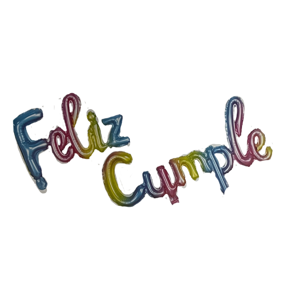 Globo metalico F.C cursivo arcoiris