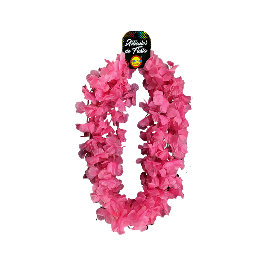 COLLAR FLOR LISO FUCSIA 6 UNIDADES