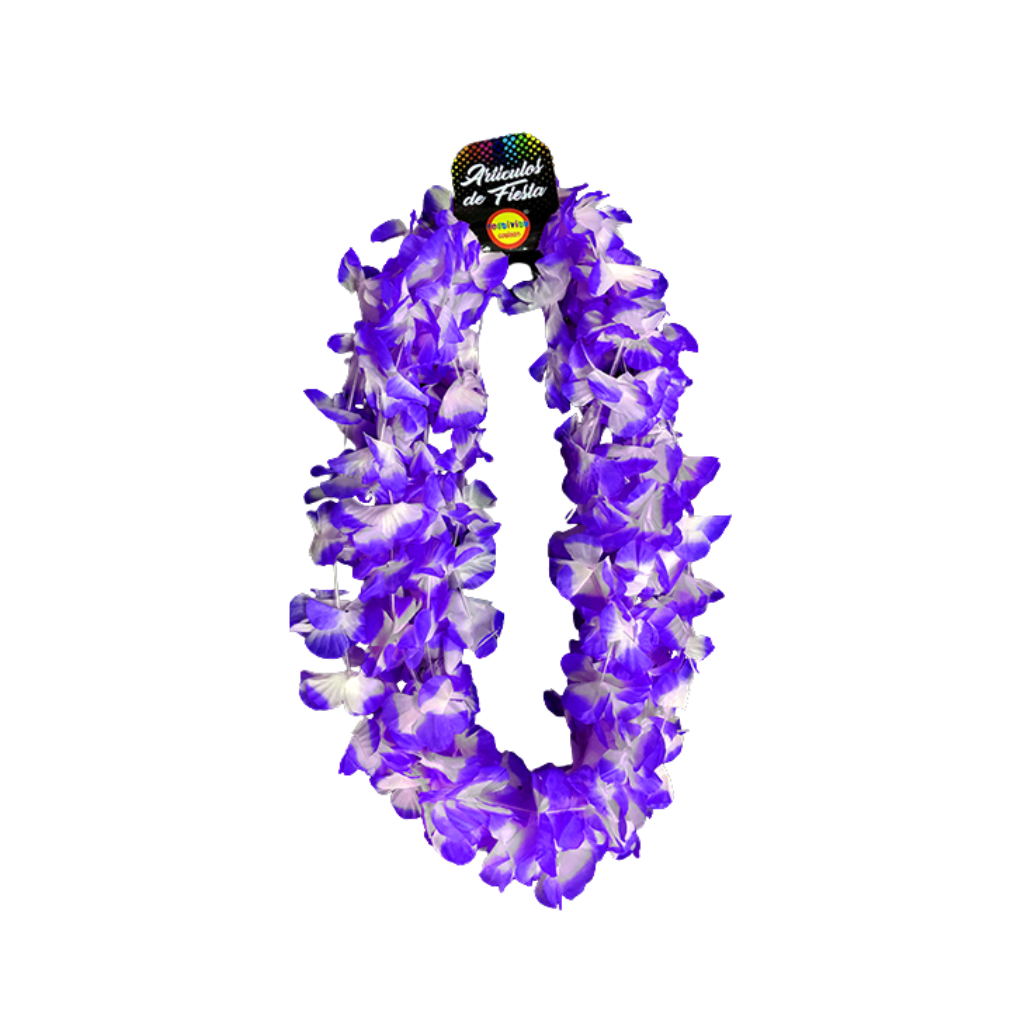 COLLAR FLOR MORADO/BLANCO 6 UNIDADES