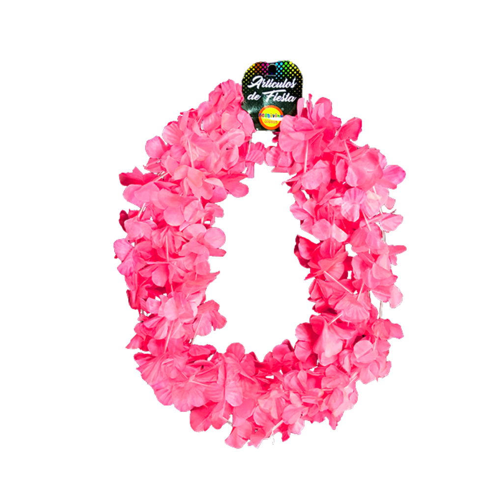 COLLAR FLOR FLUOR FUCSIA 6 UNIDADES