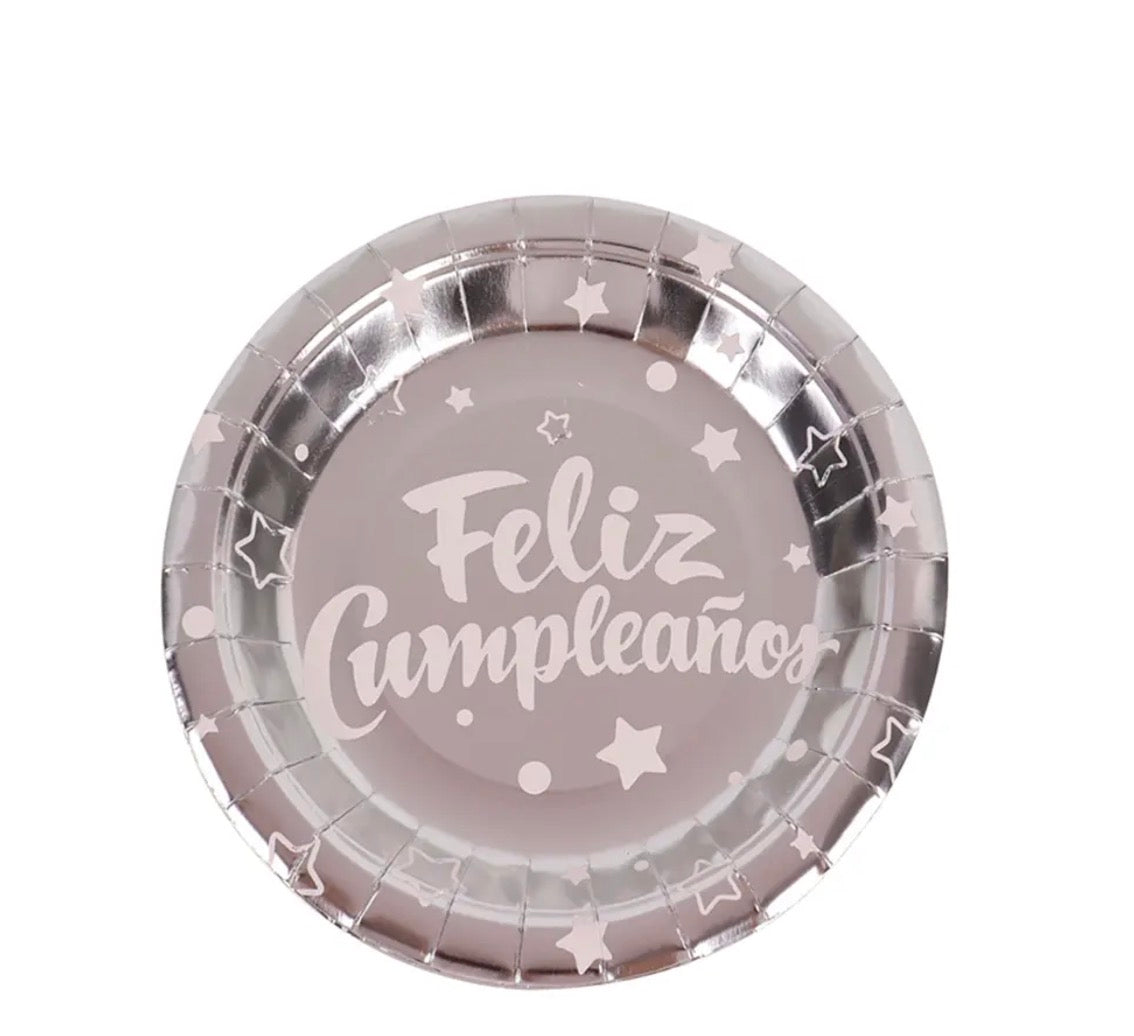 PLATOS FELIZ CUMPLEAÑOS X6 18CM