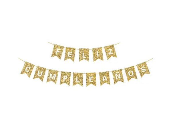 BANDERÍN FELIZ CUMPLEAÑOS GLITTER