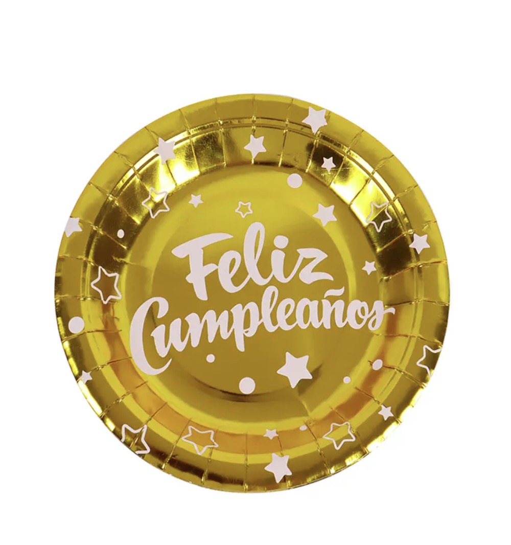 PLATOS FELIZ CUMPLEAÑOS X6 18CM
