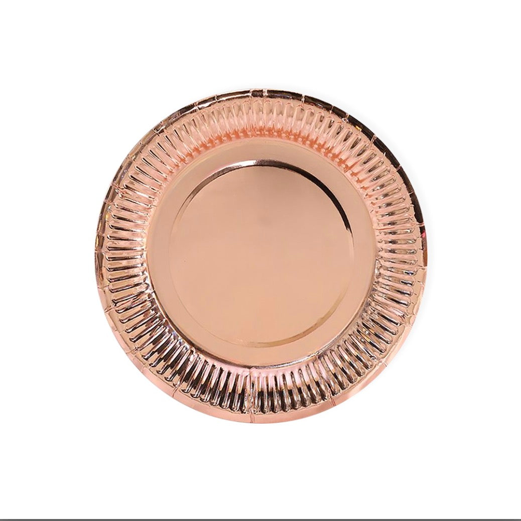 PLATO CARTON METALIZADO COLORES X6 18CM