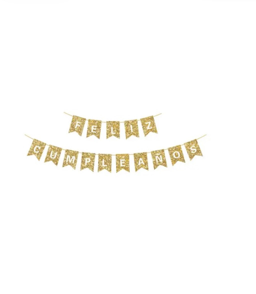 BANDERÍN FELIZ CUMPLEAÑOS GLITTER