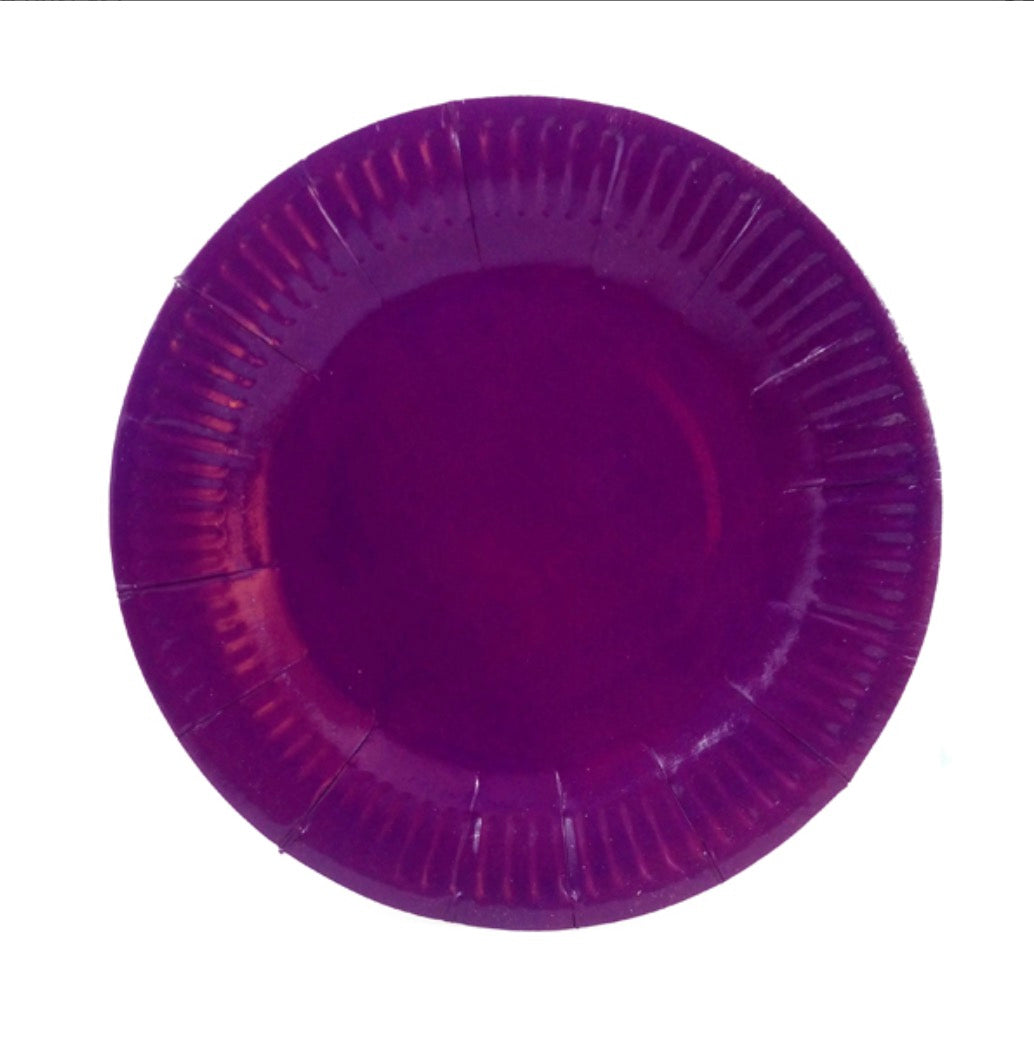 PLATO CARTON METALIZADO COLORES X6 18CM