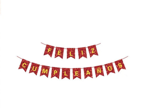 BANDERÍN FELIZ CUMPLEAÑOS GLITTER