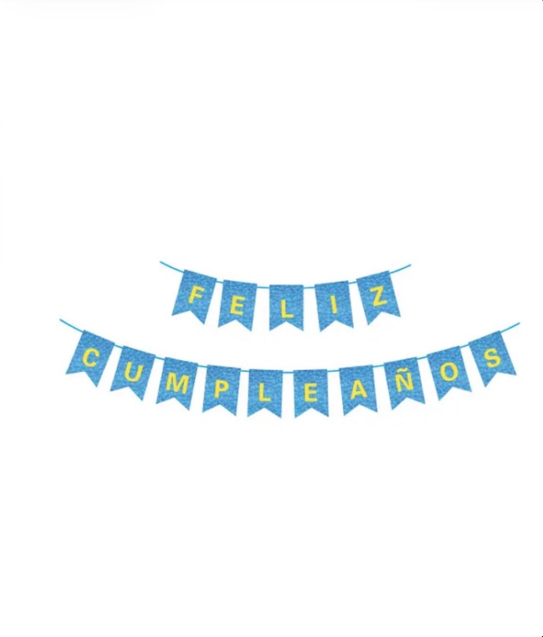 BANDERÍN FELIZ CUMPLEAÑOS GLITTER