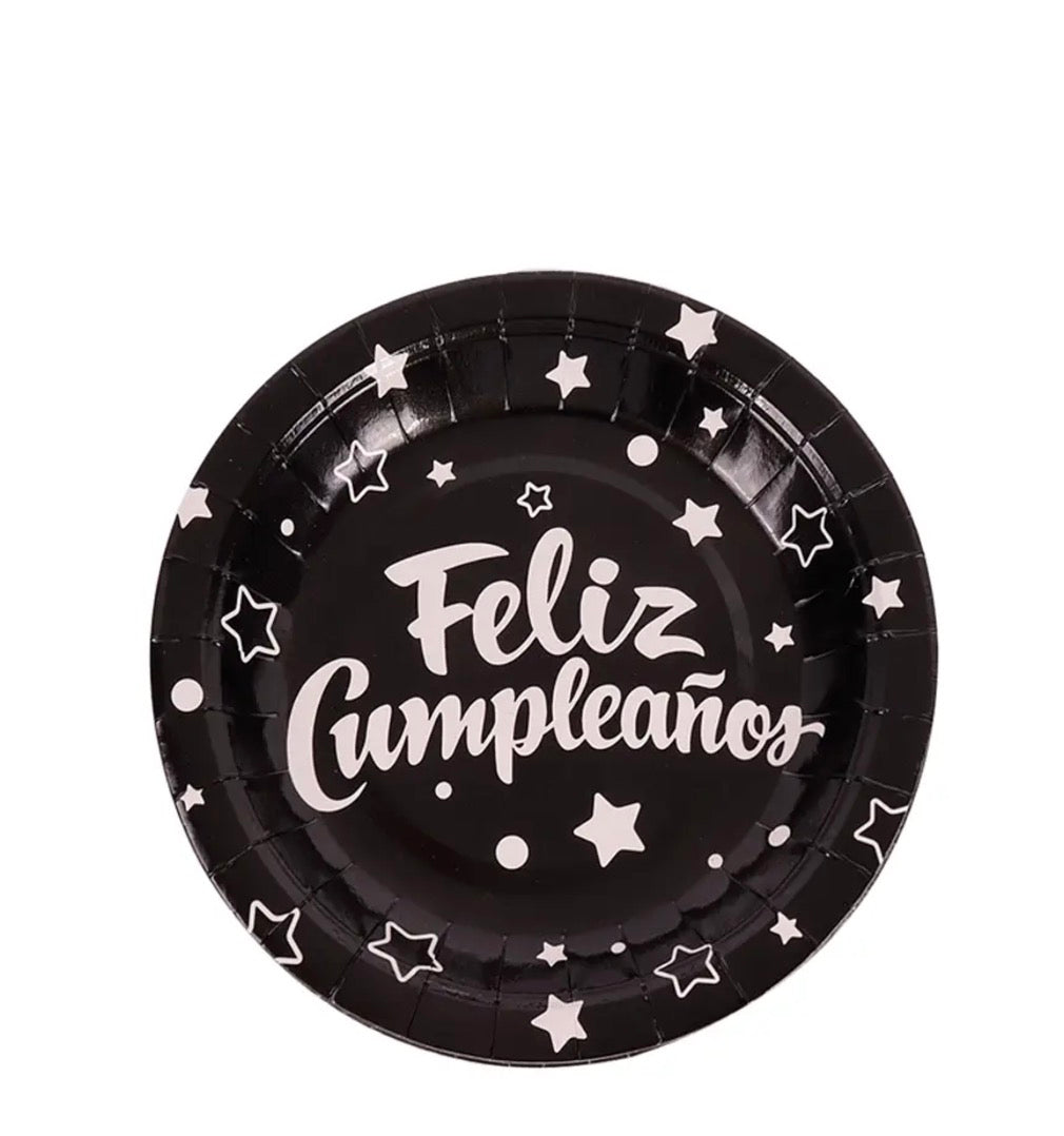 PLATOS FELIZ CUMPLEAÑOS X6 18CM