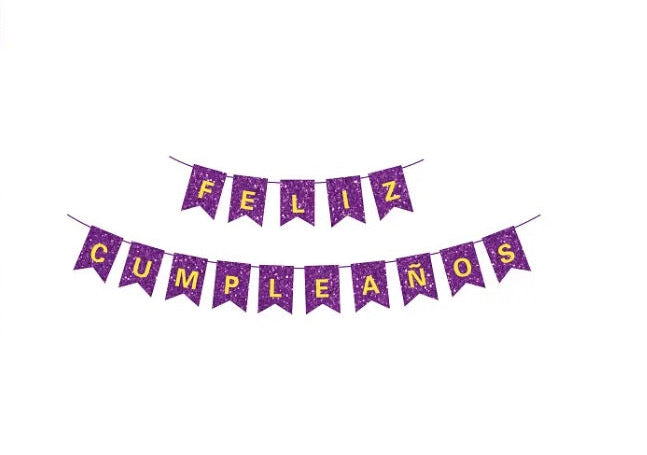 BANDERÍN FELIZ CUMPLEAÑOS GLITTER