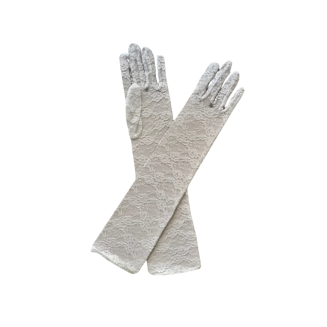 GUANTE ENCAJE 45 CM BLANCO