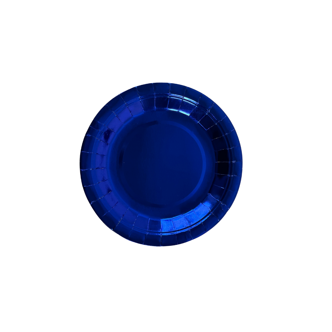 PLATO CARTON METALIZADO COLORES X6 18CM