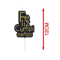 VELAS FELIZ CUMPLEAÑOS EN GLITTER DORADO