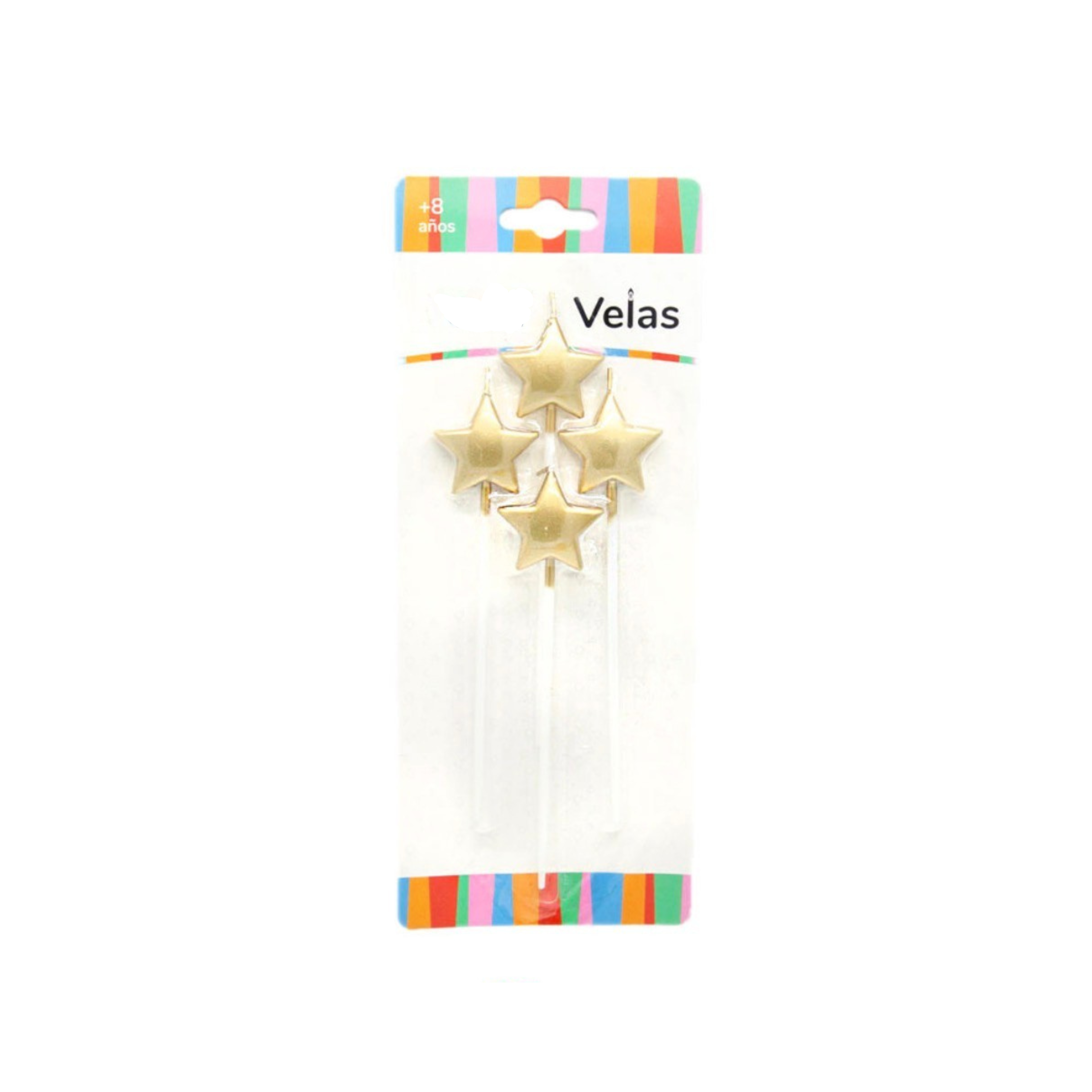 VELAS ESTRELLAS DORADAS X4