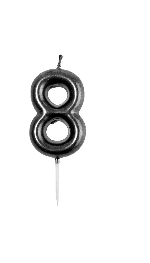 VELA NÚMERO NEGRA 9CM
