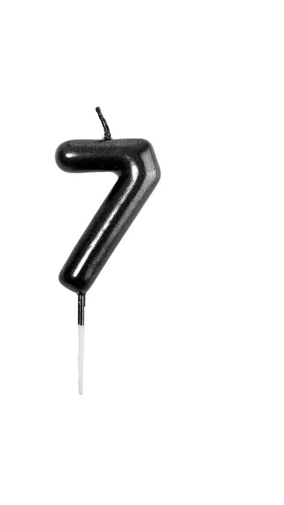 VELA NÚMERO NEGRA 9CM