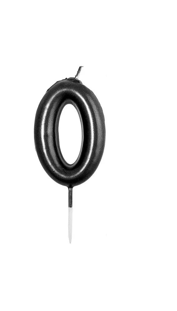 VELA NÚMERO NEGRA 9CM