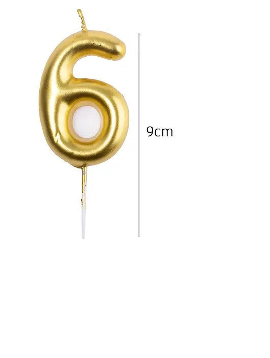 VELA NÚMERO DORADA 9CM