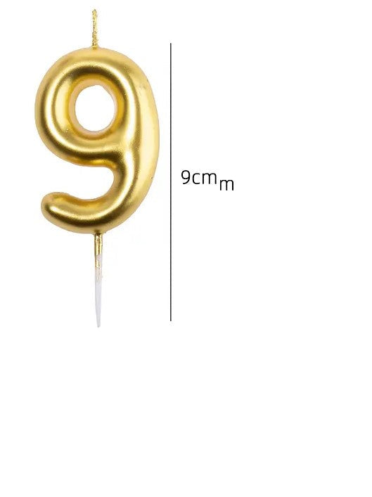 VELA NÚMERO DORADA 9CM