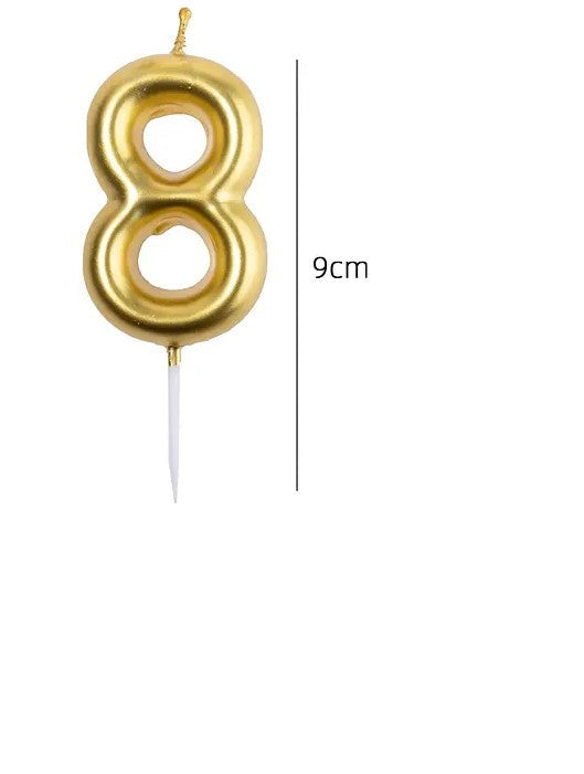 VELA NÚMERO DORADA 9CM