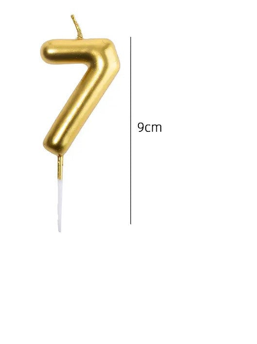 VELA NÚMERO DORADA 9CM