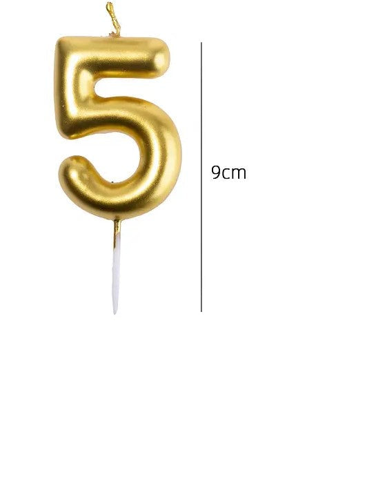 VELA NÚMERO DORADA 9CM
