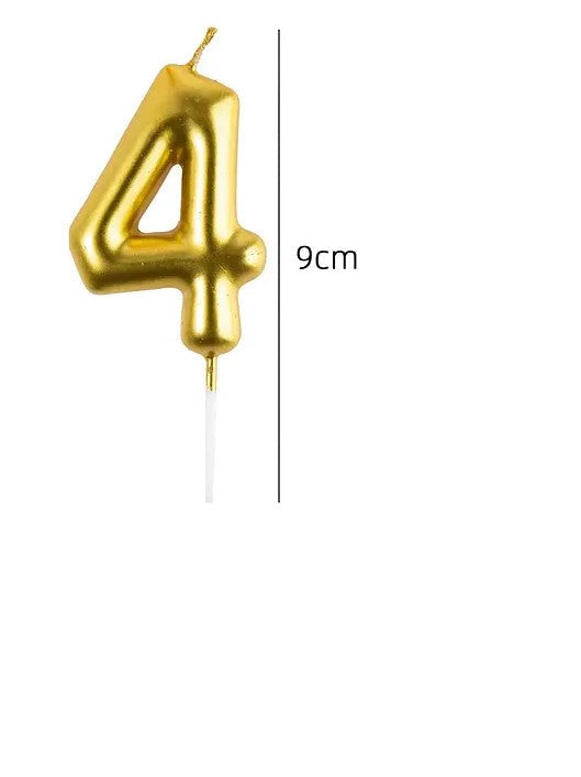 VELA NÚMERO DORADA 9CM