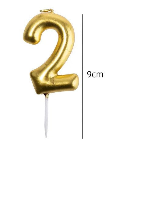 VELA NÚMERO DORADA 9CM