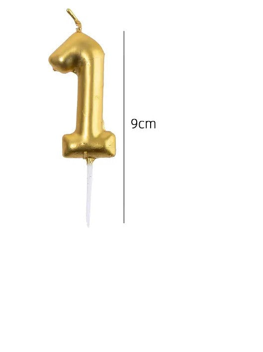 VELA NÚMERO DORADA 9CM