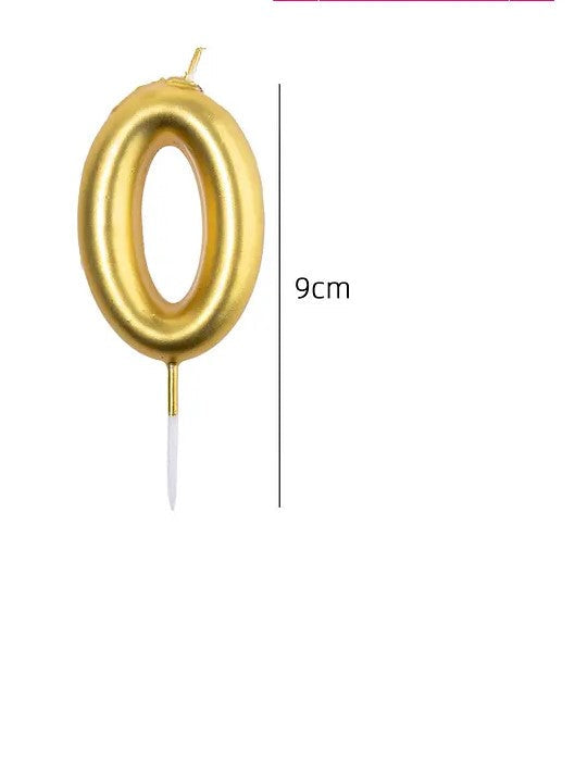 VELA NÚMERO DORADA 9CM