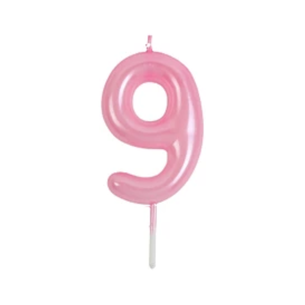 VELAS NÚMERO ROSADAS 9CM