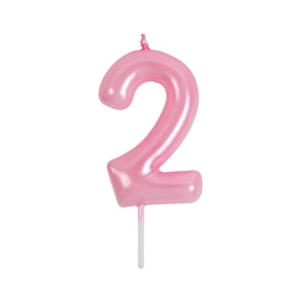 VELAS NÚMERO ROSADAS 9CM