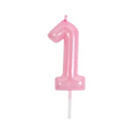 VELAS NÚMERO ROSADAS 9CM