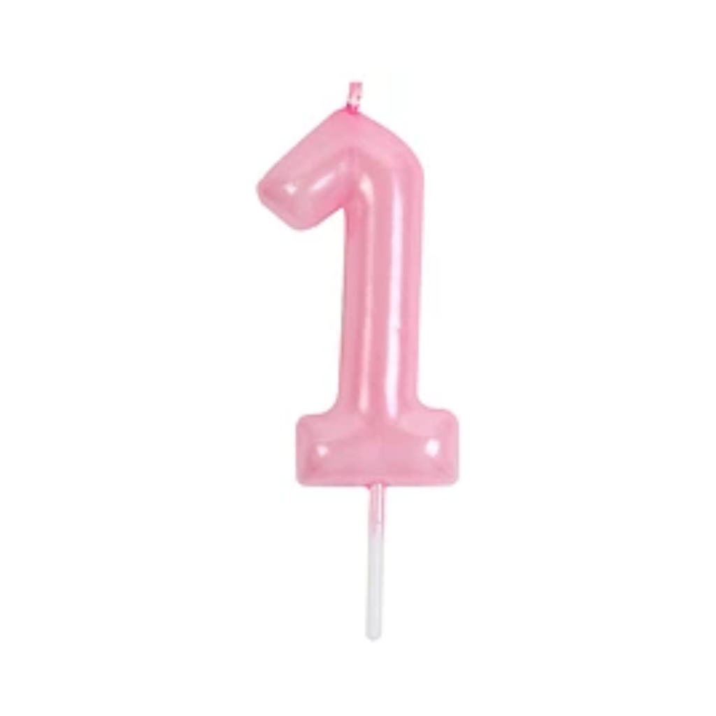 VELAS NÚMERO ROSADAS 9CM