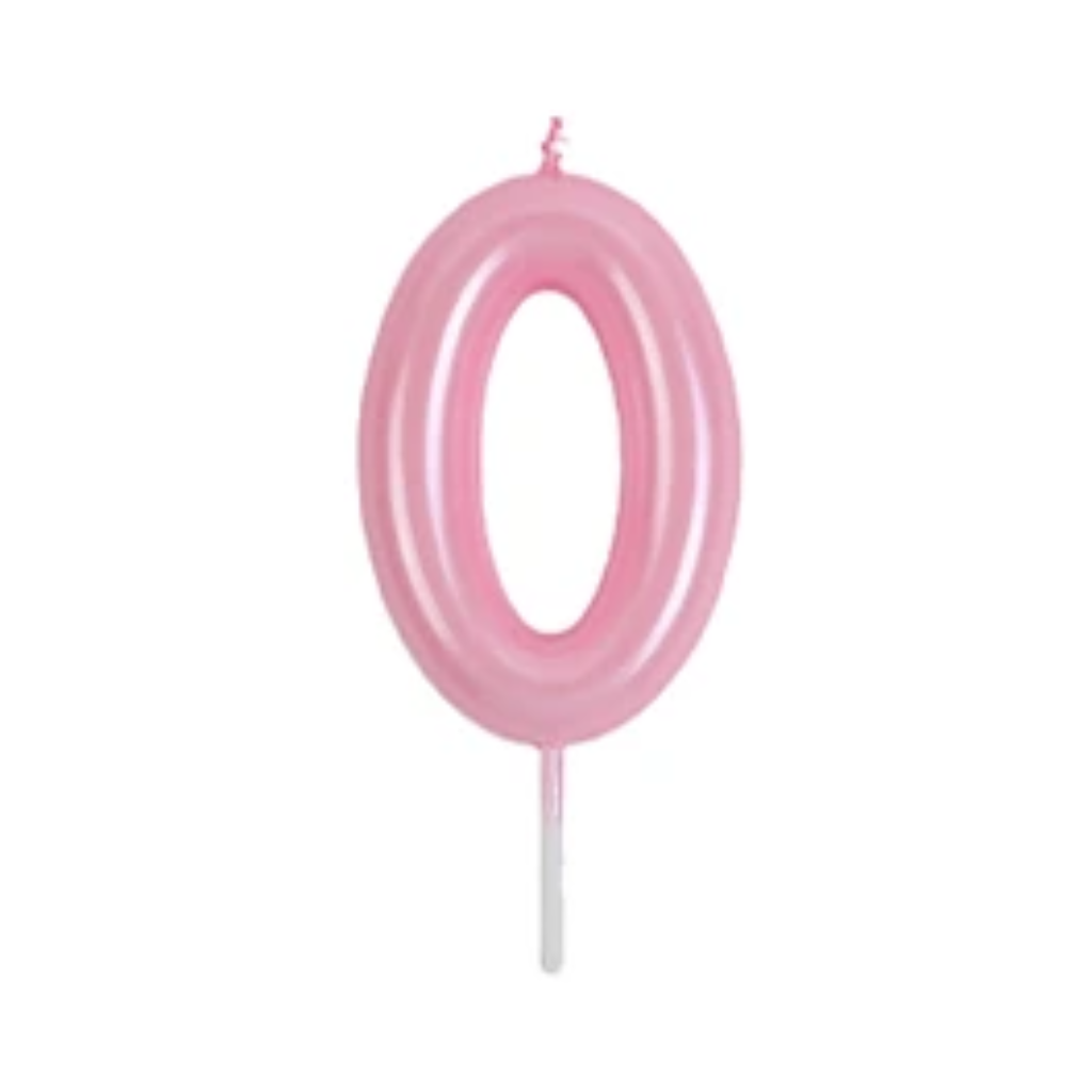 VELAS NÚMERO ROSADAS 9CM