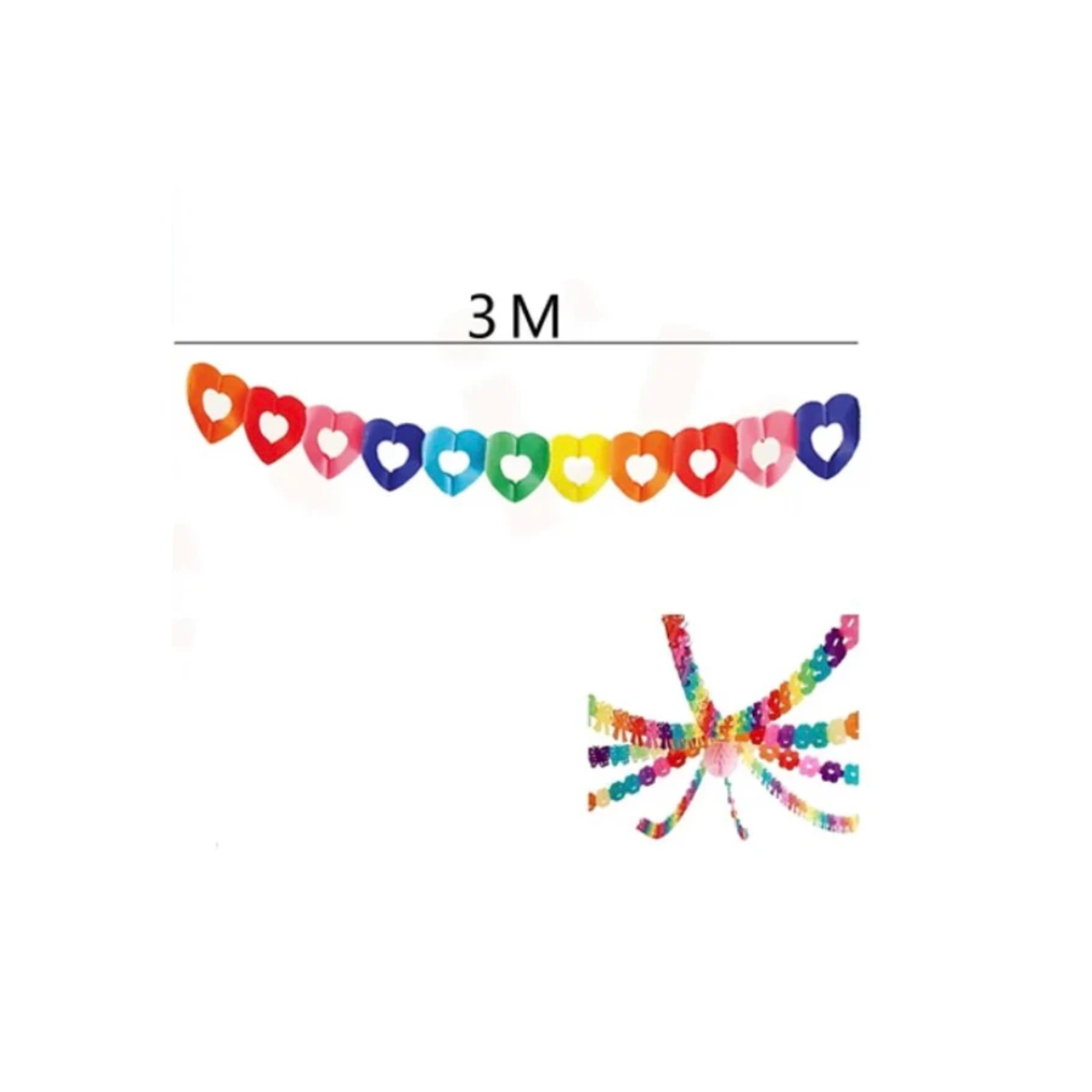 GUIRNALDA CORAZÓN  MULTICOLOR 3M