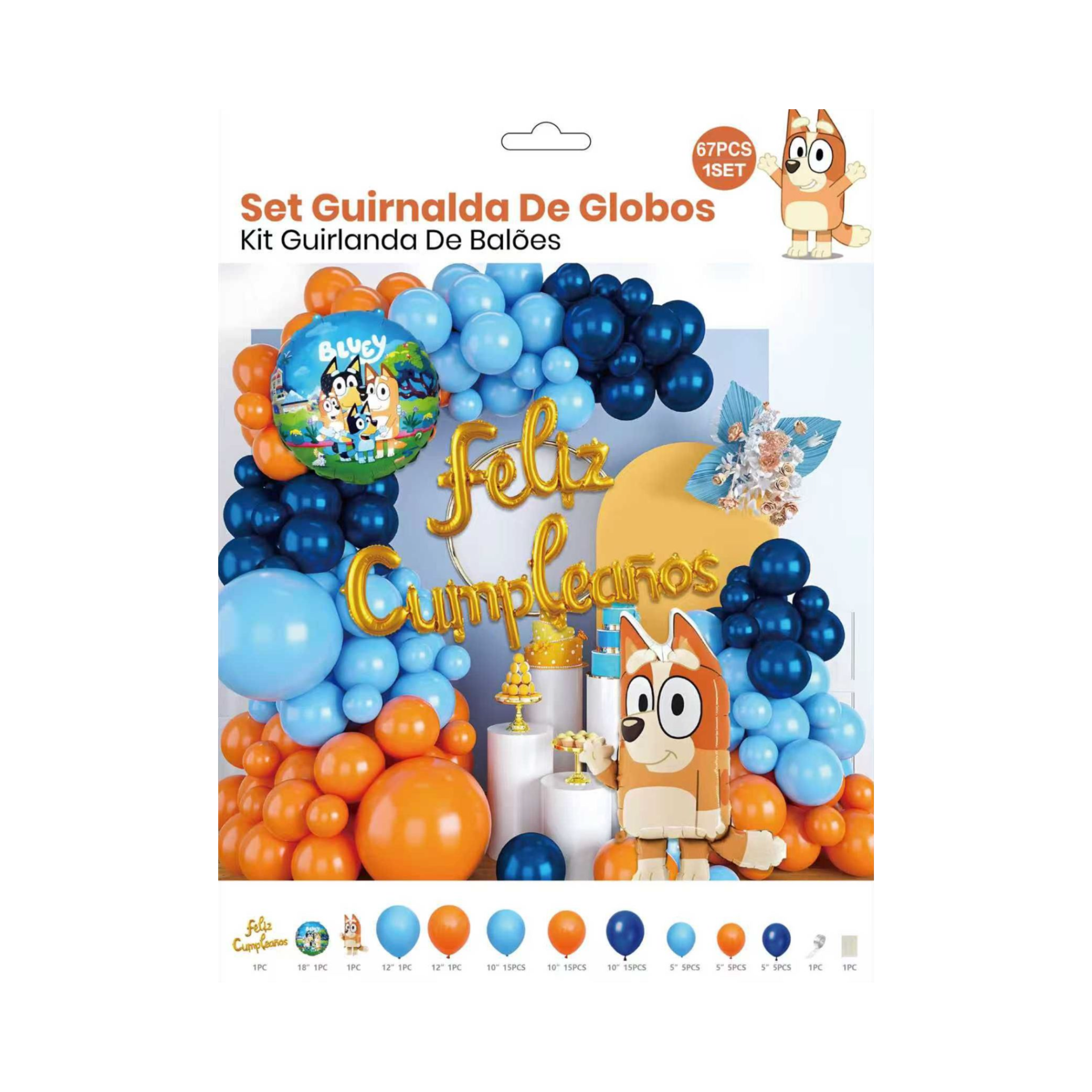 Set Decorativo Bluey y Bingo 67 Piezas