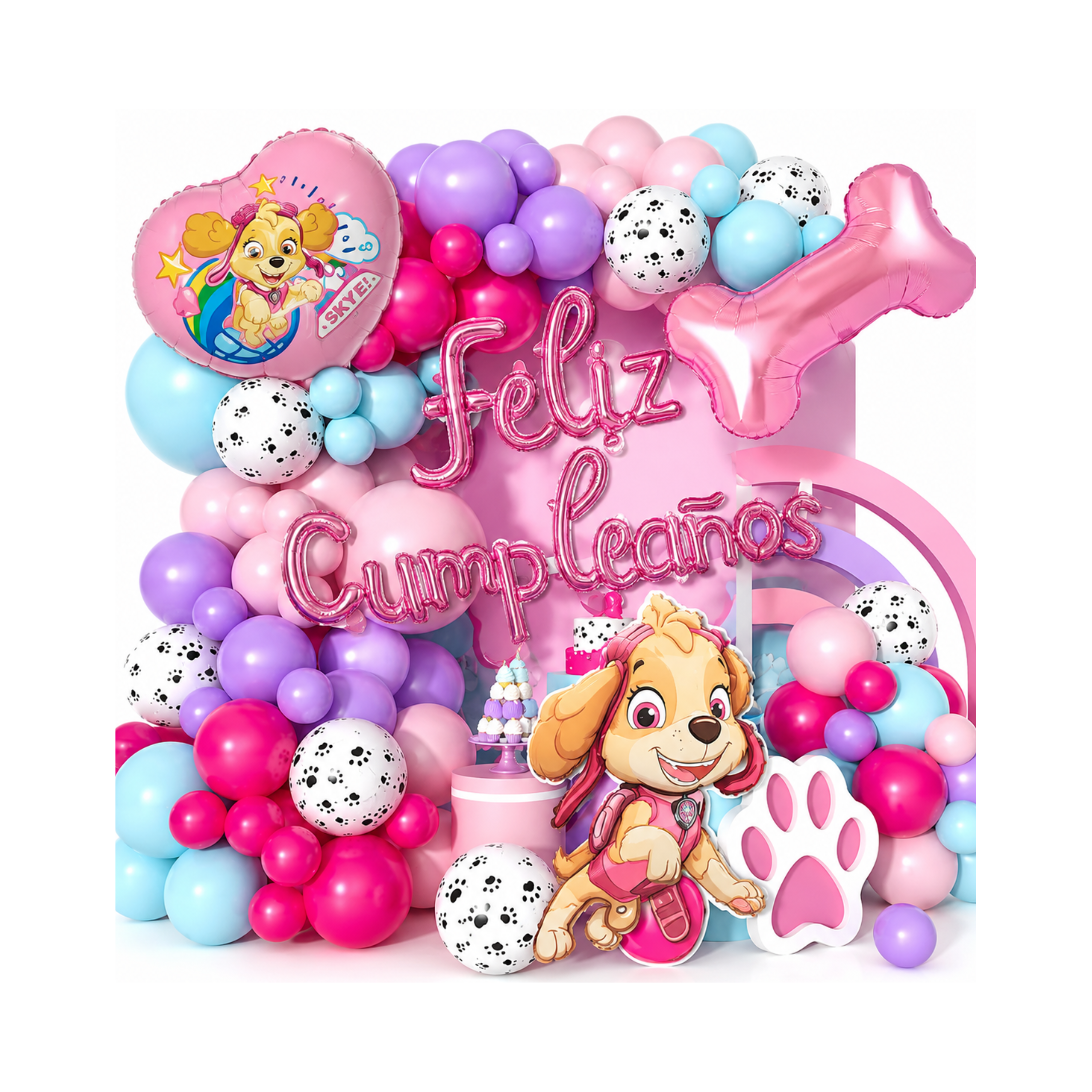 Set Decorativo Skye Paw Patrol 64 Piezas