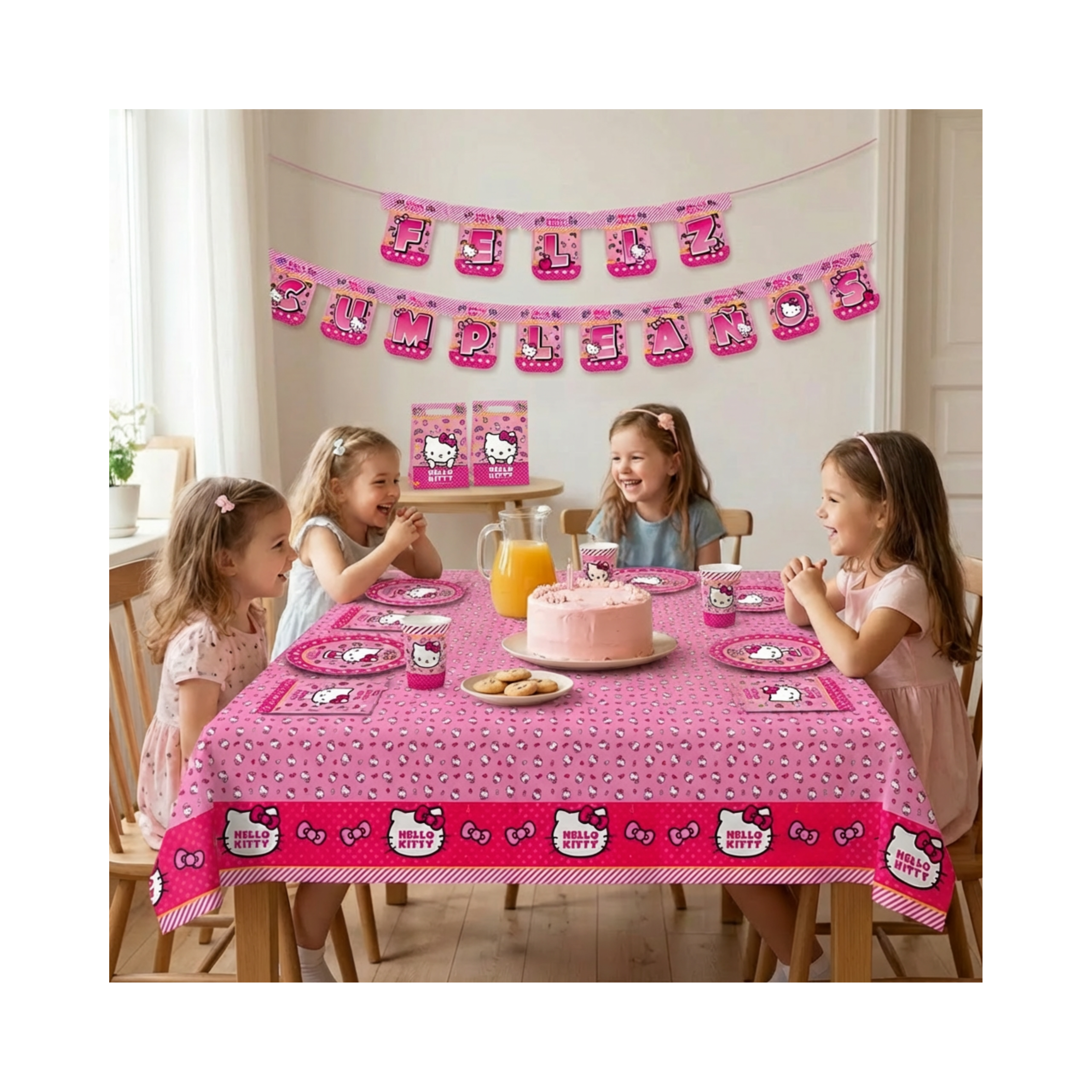 pack cumpleaños hello kitty decoracion completa mesa infantil