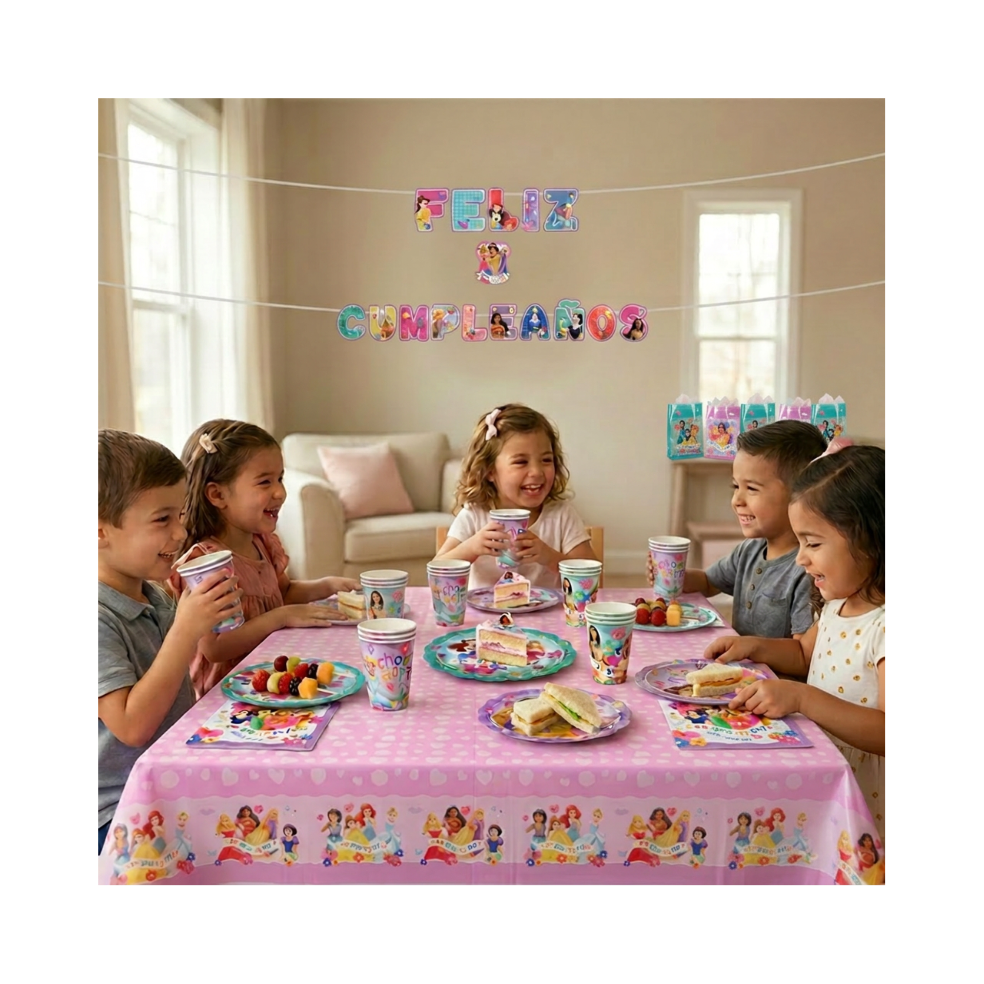 pack cumpleaños princesas decoración mesa niña