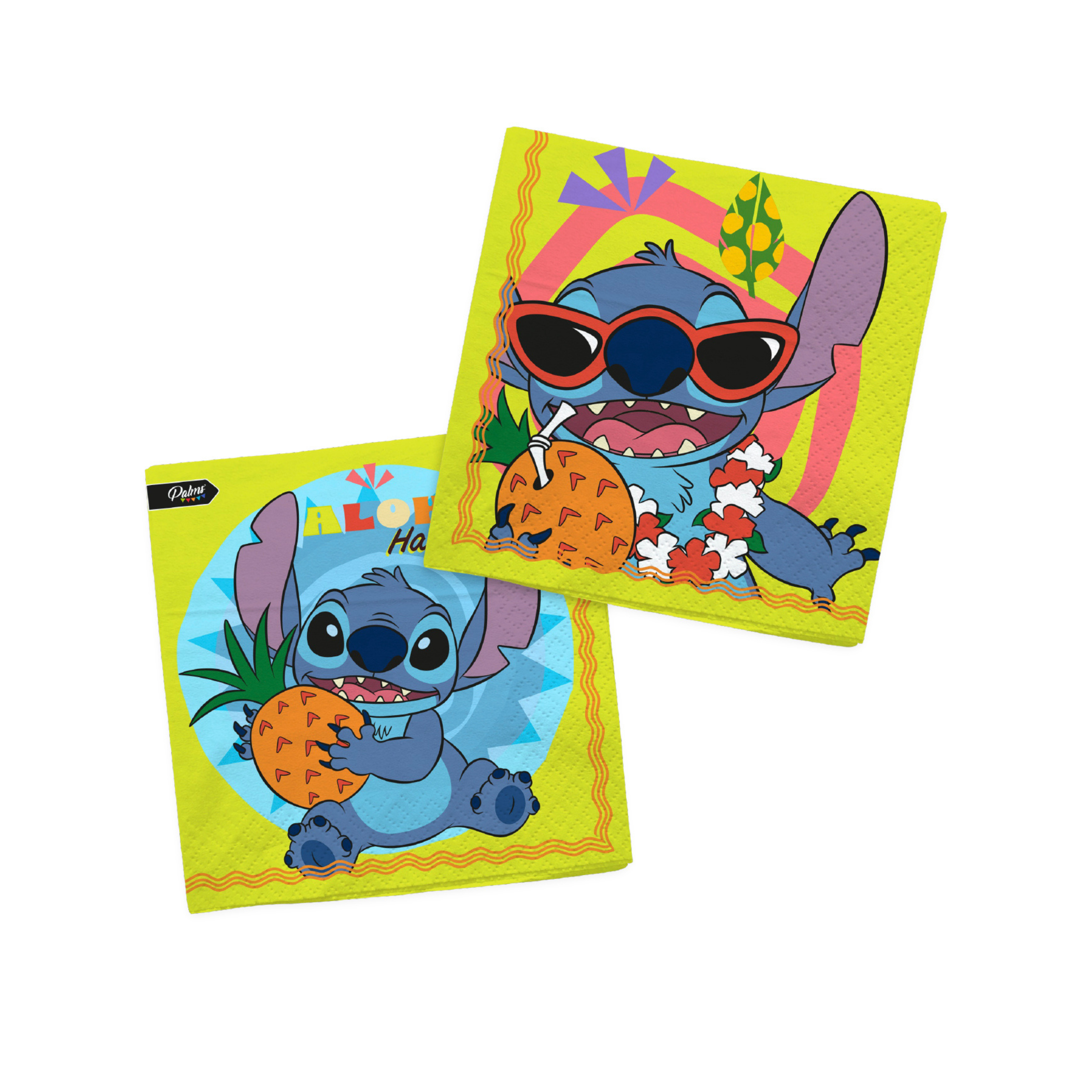 Servilletas Stitch Hawaii x12 para cumpleaños