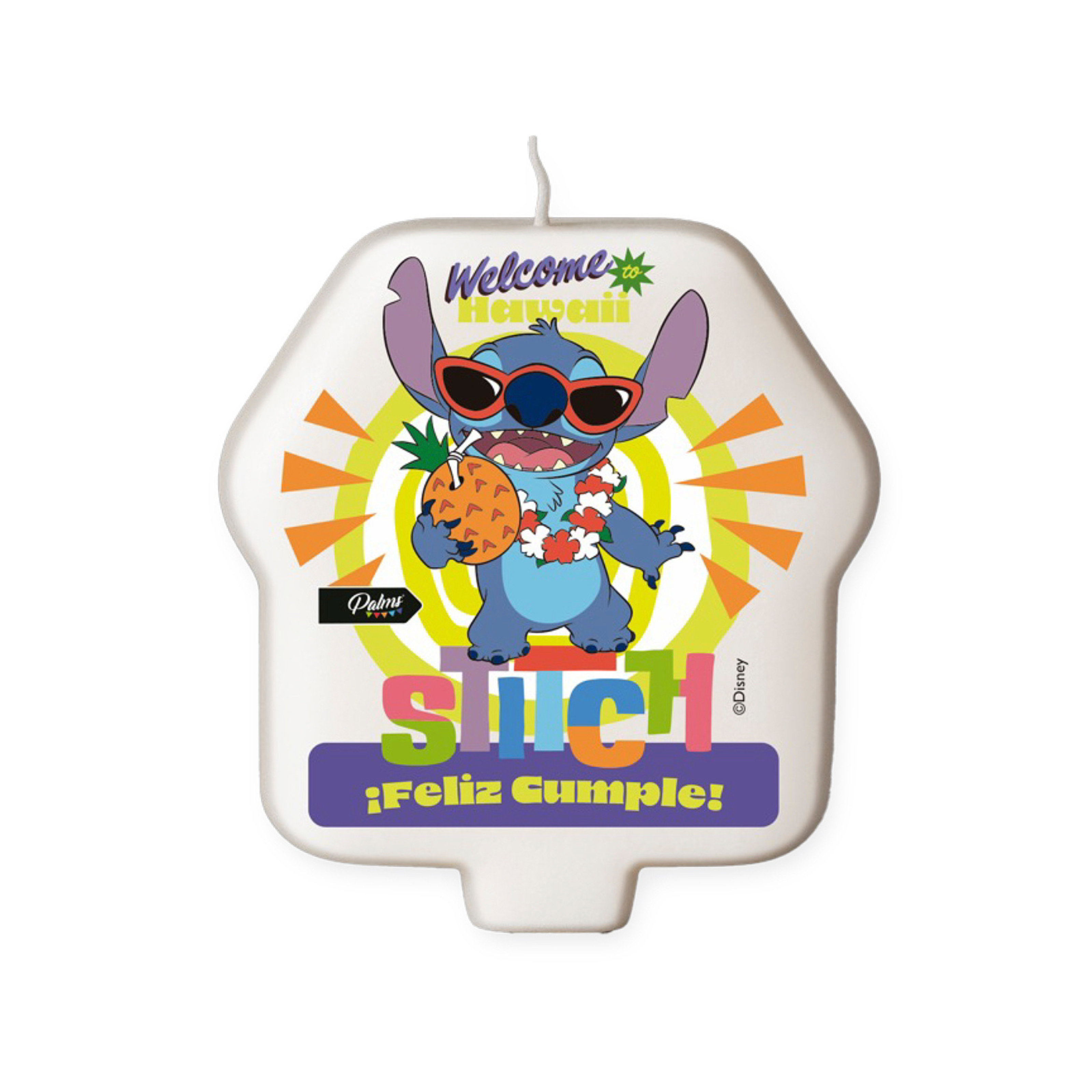 Vela Stitch Feliz Cumpleaños para torta infantil